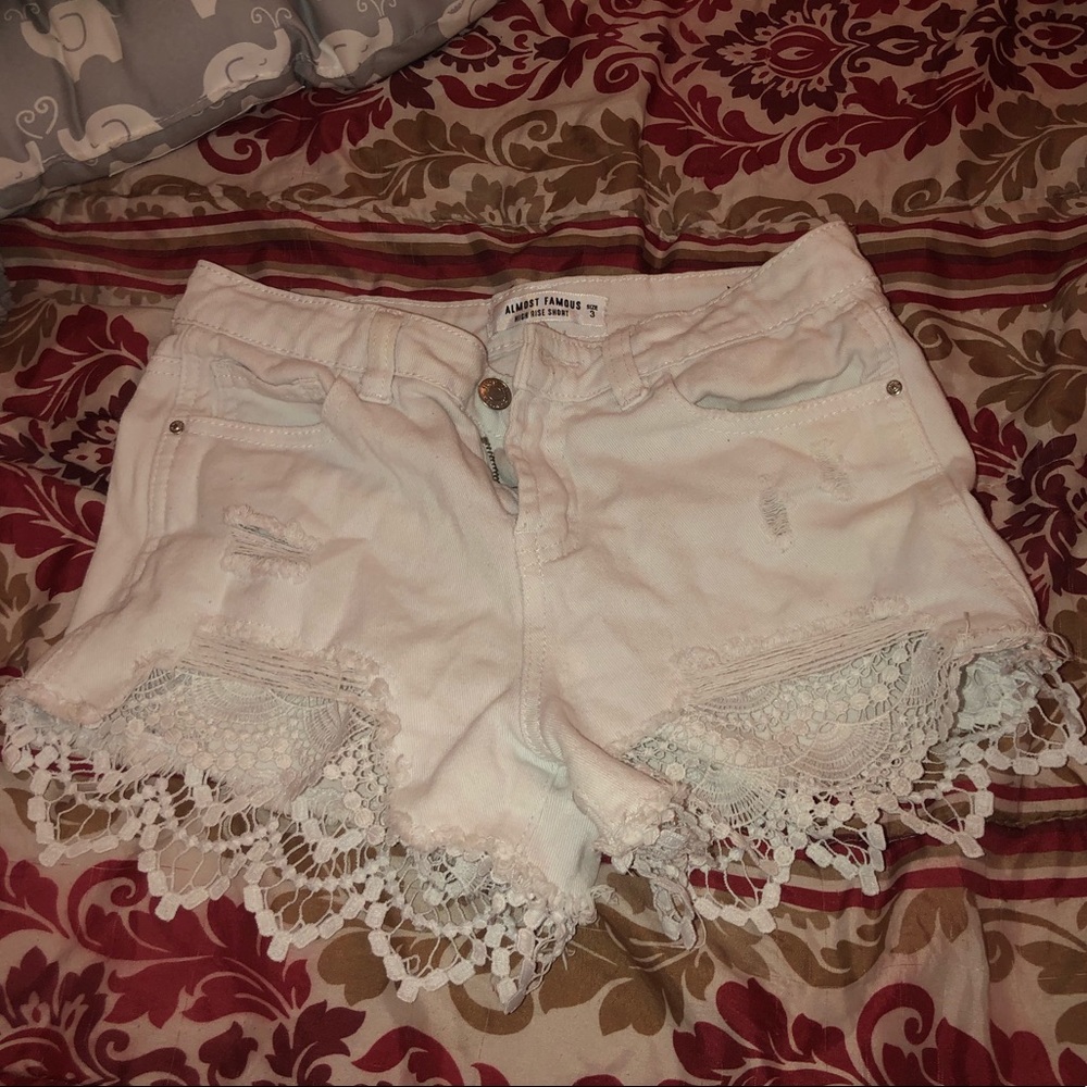 High Rise White Shorts